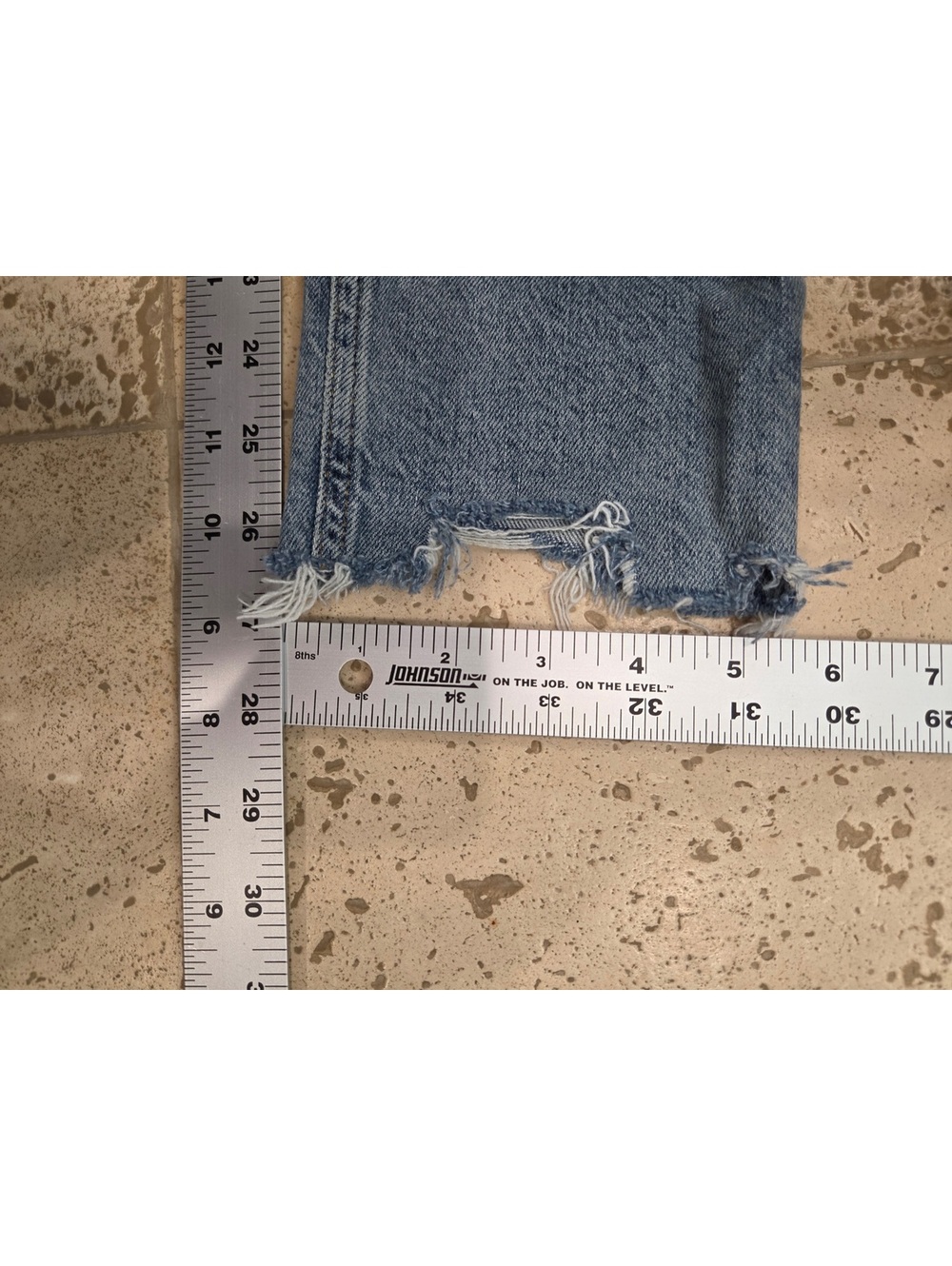 AGOLDE Nico Mid Rise Slim Fit Distressed Raw Hem Denim Jeans Womens Size 24 - Picture 7 of 8